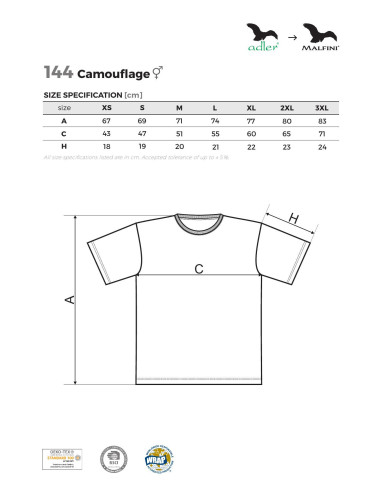 Unisex t-shirt camouflage 144 camouflage petrol Adler Malfini®