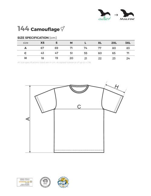 Unisex t-shirt camouflage 144 camouflage petrol Adler Malfini®