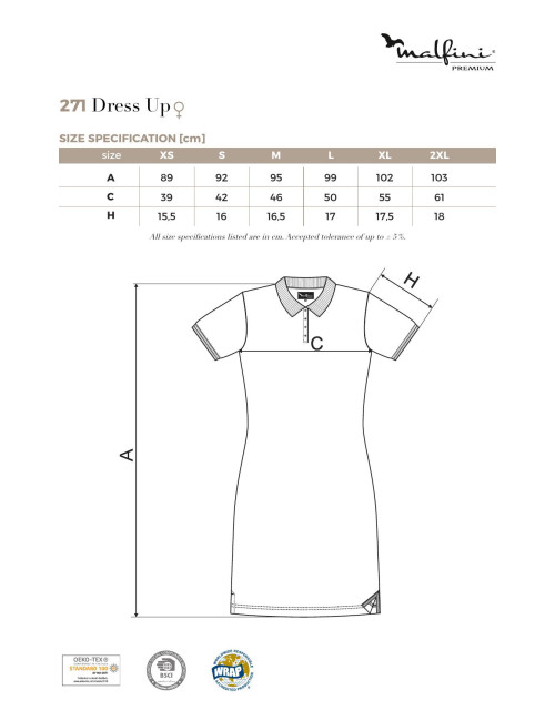 Dress up 271 weißes MALFINI Premium Damen-Bleistiftkleid aus Baumwolle