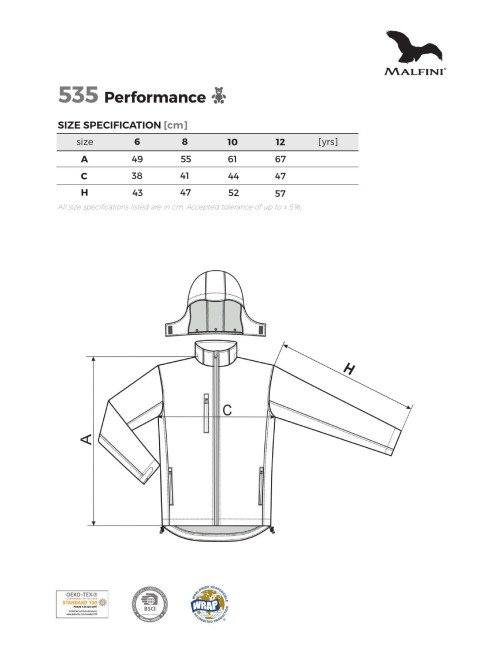 Softshell kurtka dziecięca performance 535 granatowy Adler Malfini®