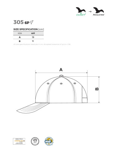 Czapka unisex 6p 305 siwoszary Malfini