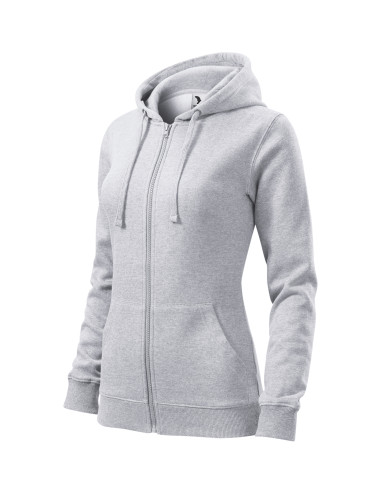 Women`s trendy zipper sweatshirt 411 light gray melange Adler Malfini®