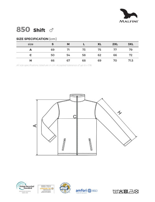 Micro polar męski shift (grs) 850 ciemny denim melanż Adler Malfini®