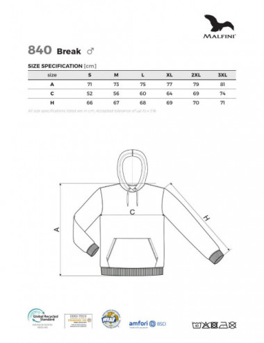 Herren-Break-Sweatshirt (grs) 840 dunkelgrau meliert Adler Malfini®