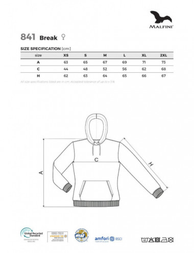 Women`s break sweatshirt (grs) 841 white Adler Malfini®