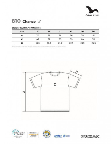 Men`s T-shirt chance (grs) 810 black melange Adler Malfini®