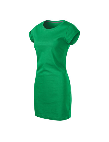 FREEDOM 178 grass green Loose women`s MALFINI tunic dress with embroidery