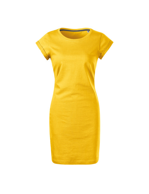 FREEDOM 178 yellow Loose women`s dress tunic MALFINI decorations