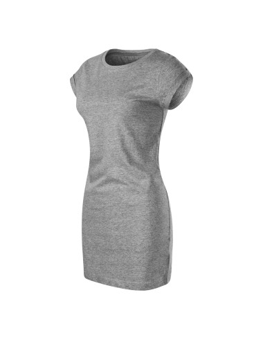 FREEDOM 178 dark gray melange Loose women`s tunic dress MALFINI