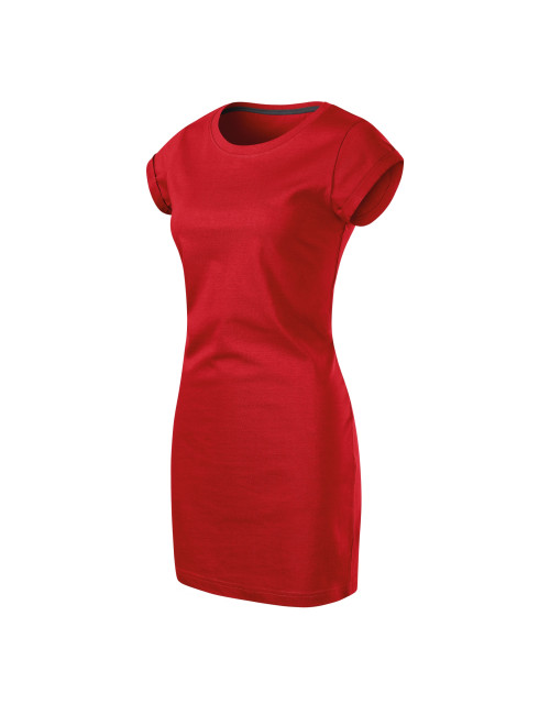 FREEDOM 178 red Loose women`s dress tunic MALFINI logo embroidery