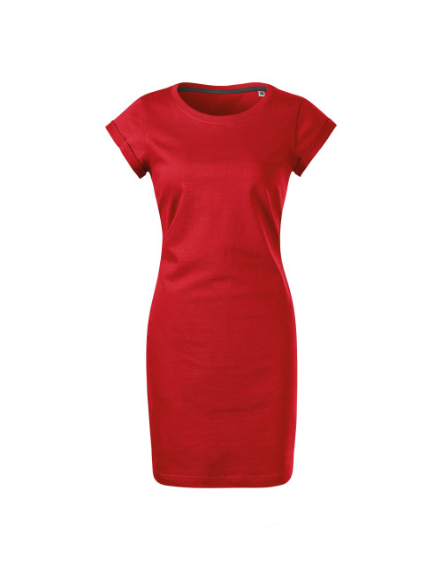 FREEDOM 178 red Loose women`s dress tunic MALFINI logo embroidery
