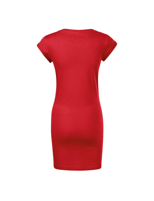 FREEDOM 178 red Loose women`s dress tunic MALFINI logo embroidery