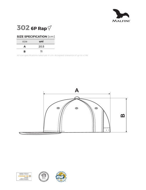 Unisex-Rap-Kappe 6p 302 flaschengrün Adler Malfini®