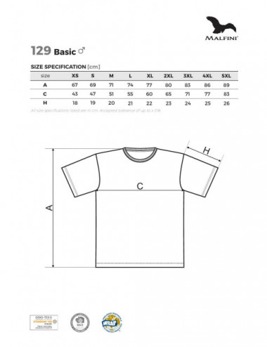 Men`s basic T-shirt 129 steel Adler Malfini®