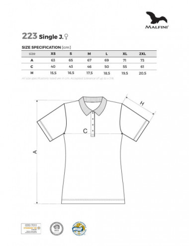Women`s single j. 223 frost Adler Malfini® polo shirt