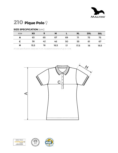 Koszulka polo damska pique polo 210 stalowy Adler Malfini®