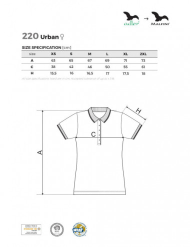 Damen-Urban-Poloshirt 220 Steel Adler Malfini®