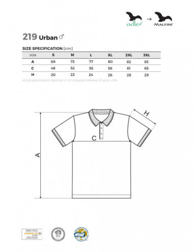 Men`s urban polo shirt 219 steel Adler Malfini®
