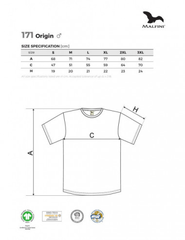 Origin (gots) 171 khakifarbenes Adler Malfini® Herren-T-Shirt