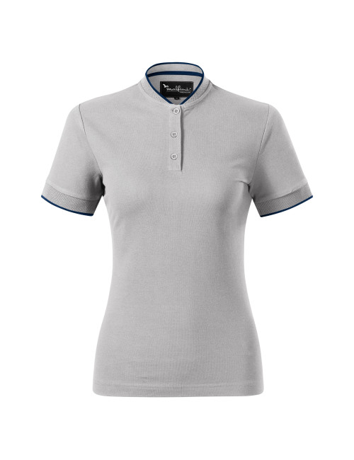 Diamond 274 silver gray MALFINI Premium Women`s polo shirt with print