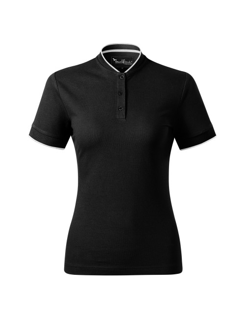 Diamond 274 Malfini Women`s polo shirt, black, 100% cotton, print