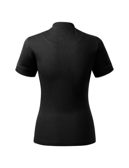 Diamond 274 Malfini Damen-Poloshirt, schwarz, 100 % Baumwolle, bedruckt