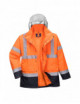 Two-tone 4-in-1 high visibility jacket orange/navy blue Portwest