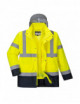 Two-tone 4-in-1 high visibility jacket, yellow/navy blue, Portwest