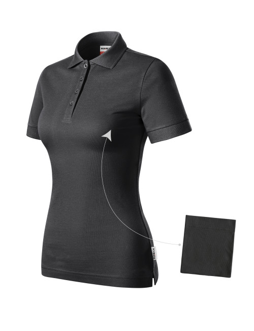 Resist Heavy Polo R21 Ebenholzgraues Malfini Rimeck®-Poloshirt für Damen