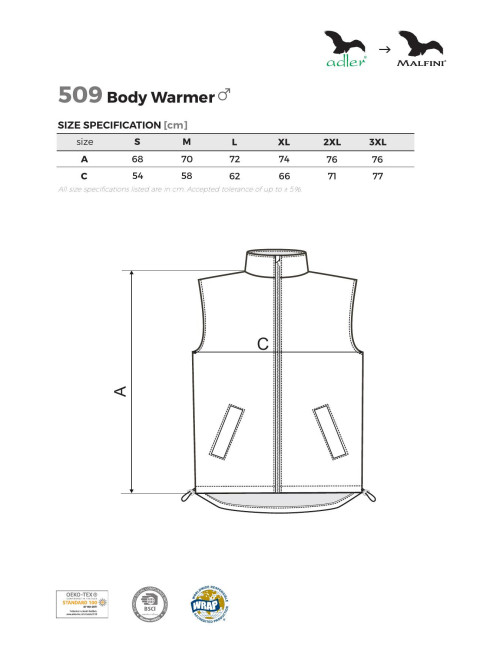 Unisex body warmer vest 509 ebony gray Malfini Rimeck®