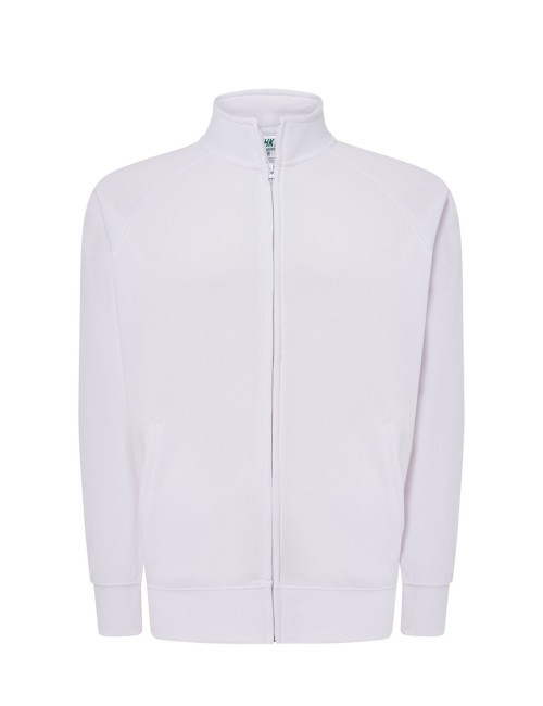 Herren-Sweatshirts mit durchgehendem Reißverschluss, weiß, Jhk
