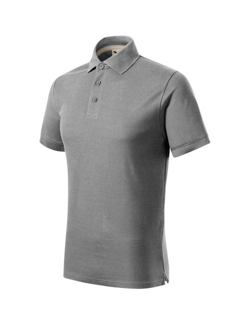 Prime (GOTS) 234 gray MALFINI men`s polo shirt, computer embroidery