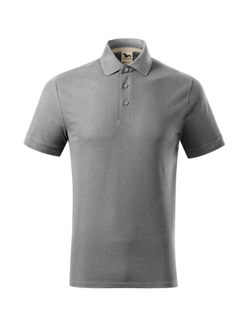 Prime (GOTS) 234 gray MALFINI men`s polo shirt, computer embroidery