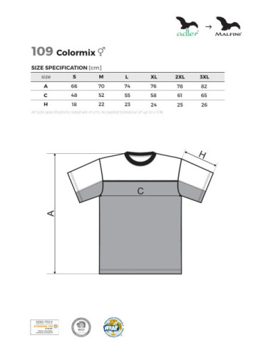 Koszulka unisex Colormix 109 ebony gray Malfini Rimeck
