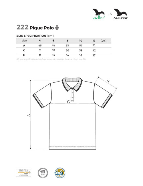 Kinder-Poloshirt Pique Polo 222 rosa Malfini
