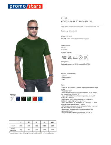 Men`s t-shirt standard 150 bottle green Promostars