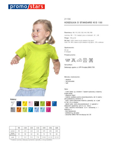 Koszulka dziecięca standard kid 150 limonkowy Promostars