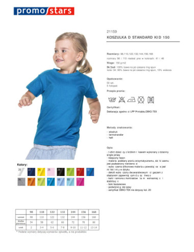 Koszulka dziecięca standard kid 150 niebieski Promostars