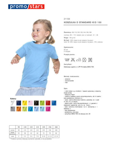 Koszulka dziecięca standard kid 150 błękitny Promostars