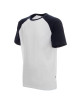 Promostars Herren-T-Shirt CRUISE WHITE/NAVY BLUE mit aufgesticktem Logo