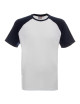 Promostars Herren-T-Shirt CRUISE WHITE/NAVY BLUE mit aufgesticktem Logo