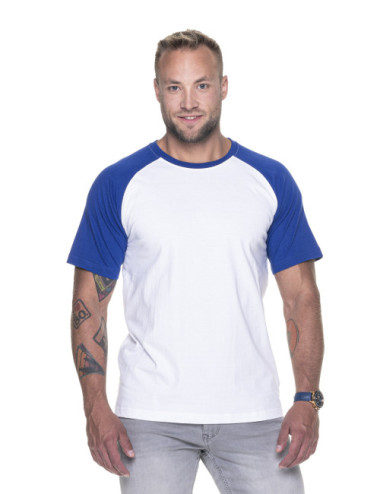 Herren-Kreuzfahrt-T-Shirt weiß/kornblumenblau Promostars