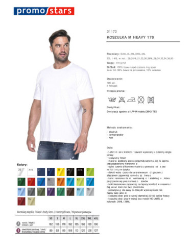 Heavy men`s t-shirt 170 white Promostars