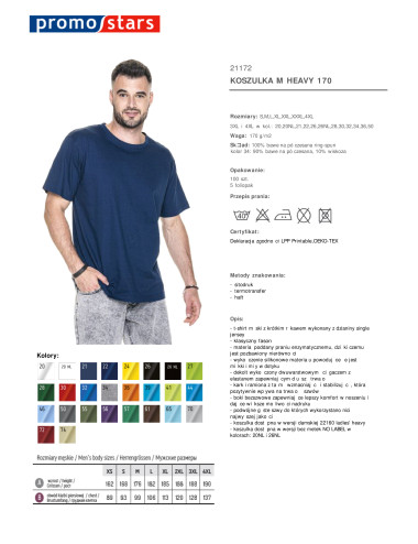 Herren T-Shirt Heavy 170 Hellblau Promostars