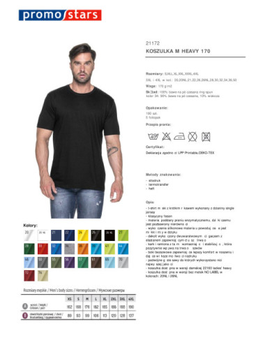 Schweres Herren-T-Shirt 170 schwarz Promostars