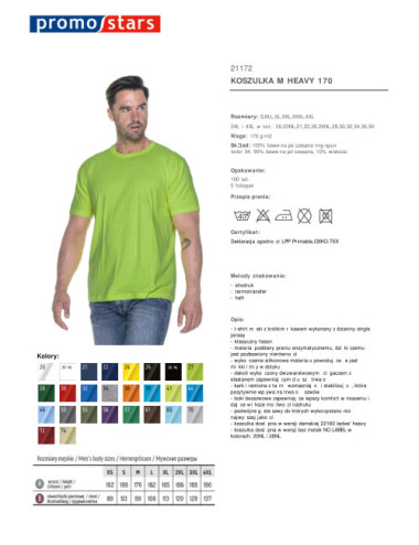 Heavy koszulka męska 170 jasny zielony Promostars