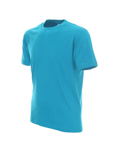 Promostars HEAVY Herren T-SHIRT 170 TÜRKIS Logodruck Siebdruck