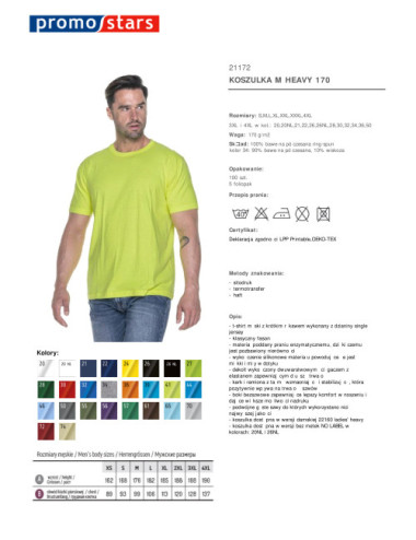 Heavy men`s t-shirt 170 lime Promostars