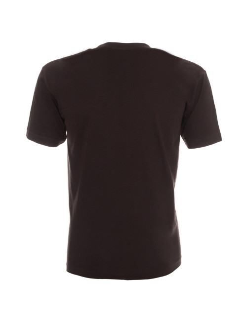 Promostars HEAVY HERREN T-SHIRT 170 DUNKELBRAUN mit aufgesticktem Logo