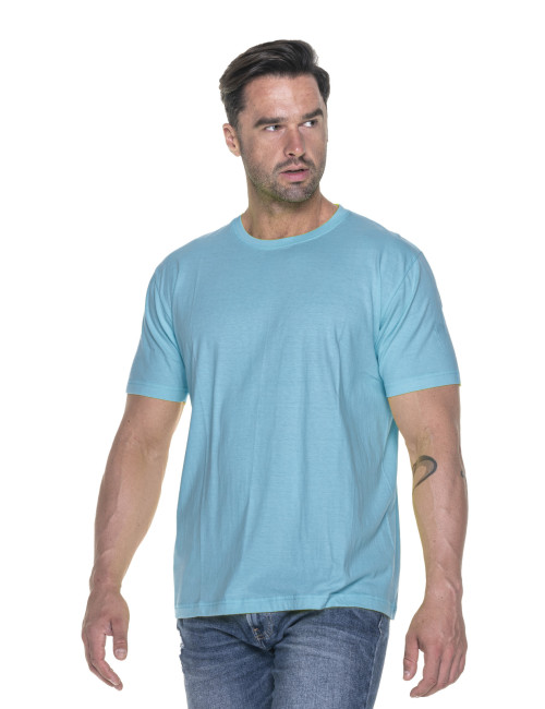 Promostars HEAVY Men`s T-SHIRT 170 LIGHT BLUE Embroidery logo print